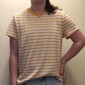 Yellow and white striped shirt